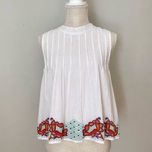 Chloe Oliver Beaded & Embroidered Button-Back Top